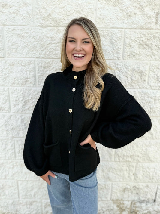 Autum Crop Fur Jacket - Black