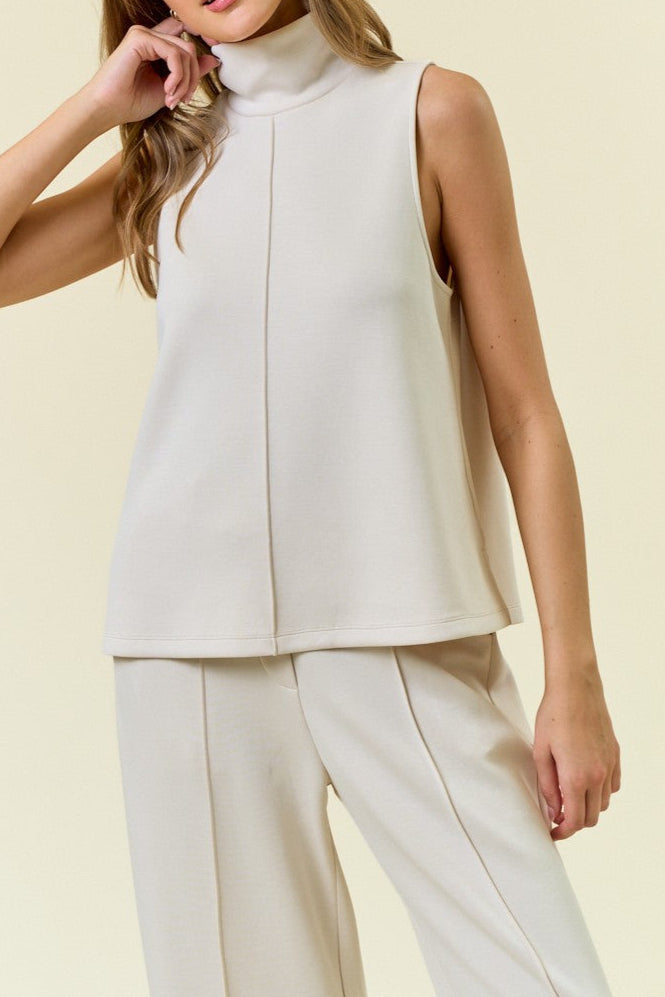 Buttery Soft Pintuck Top & Pant Set - Ecru