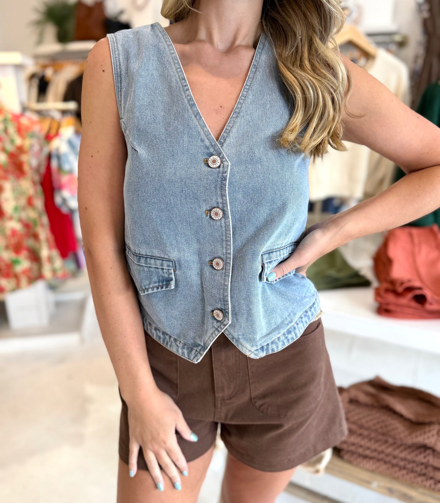 Demi Denim Vest