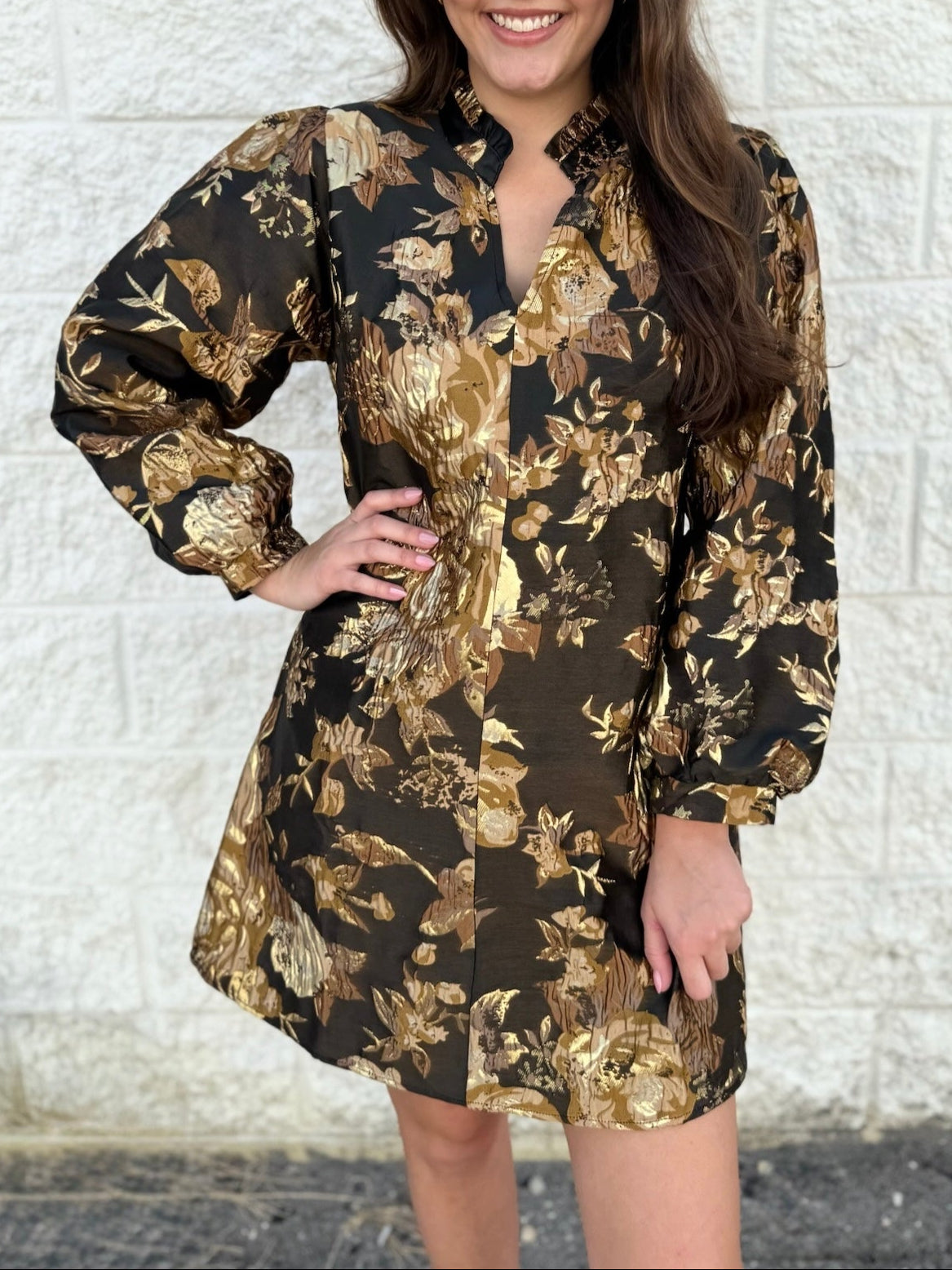 Floral Jacquard Print Dress
