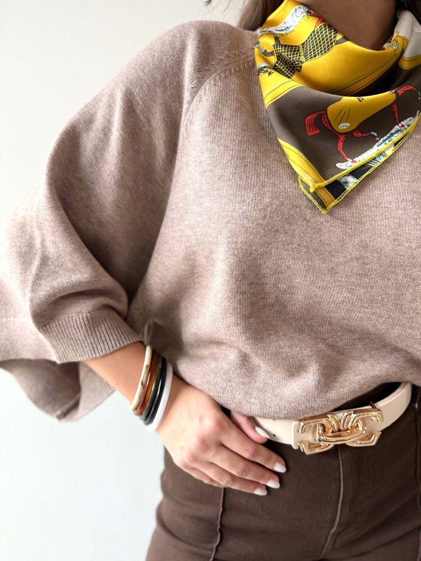 Raglan Wide Sleeve Sweater - Mocha