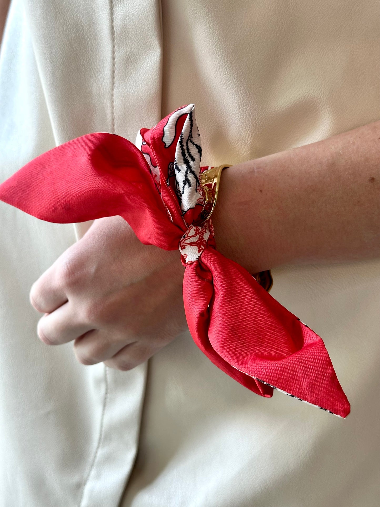 18K Gold Plated Silk Scarf Cuff