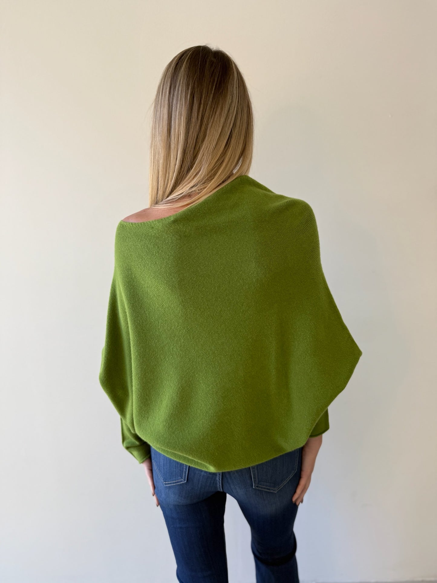 The Classic Asymmetrical Sweater -Avocado