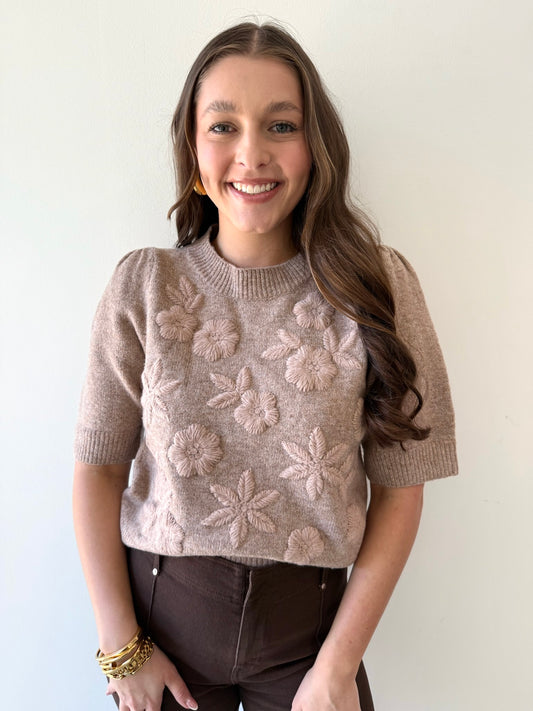 Floral Applique Sweater