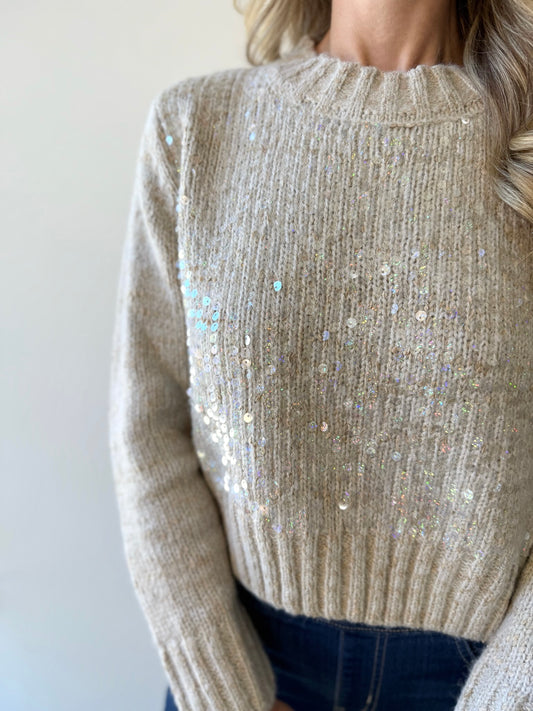 Glacier Grey Sequin Sweater
