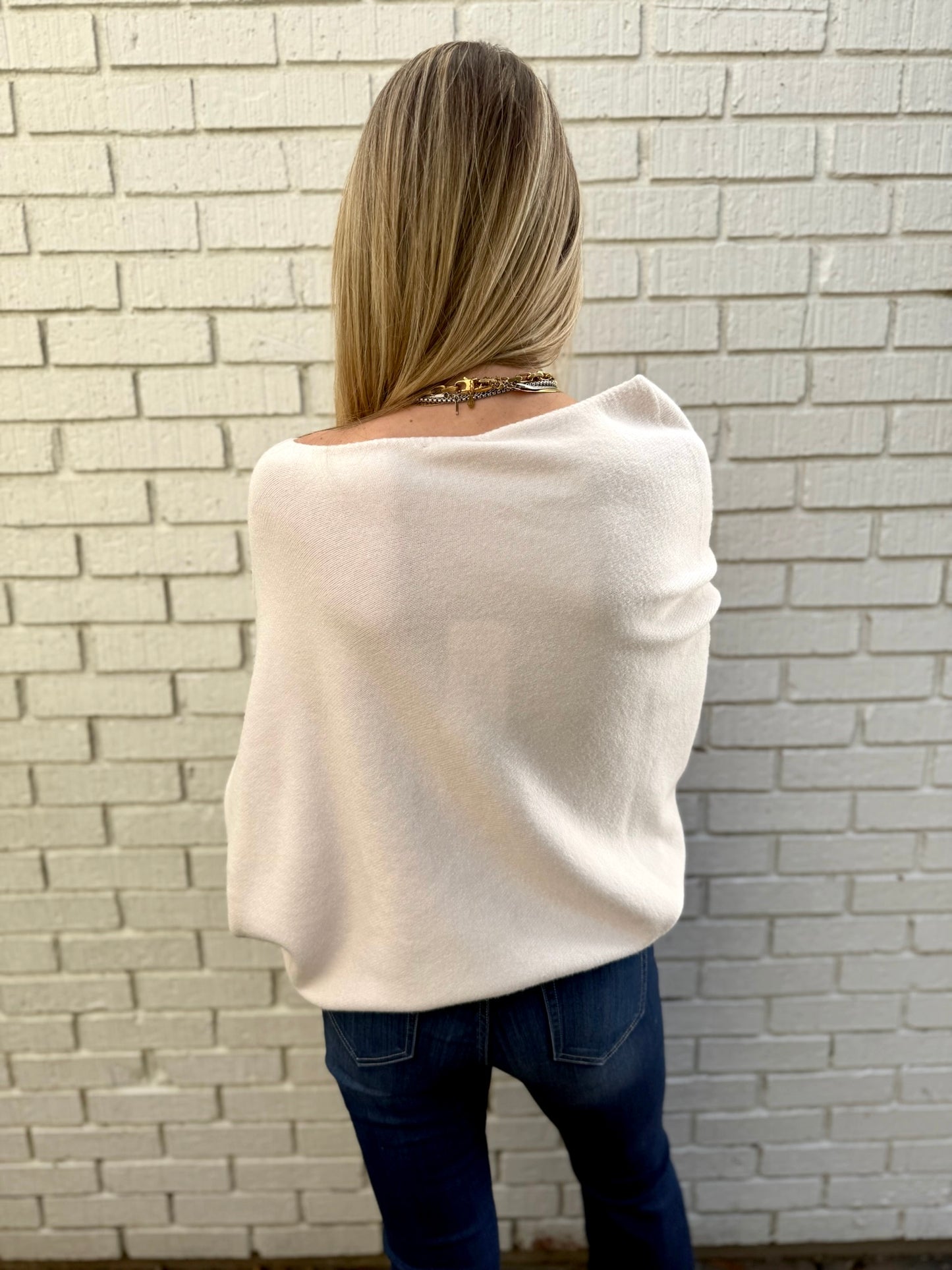 The Classic Asymmetrical Sweater - Ivory