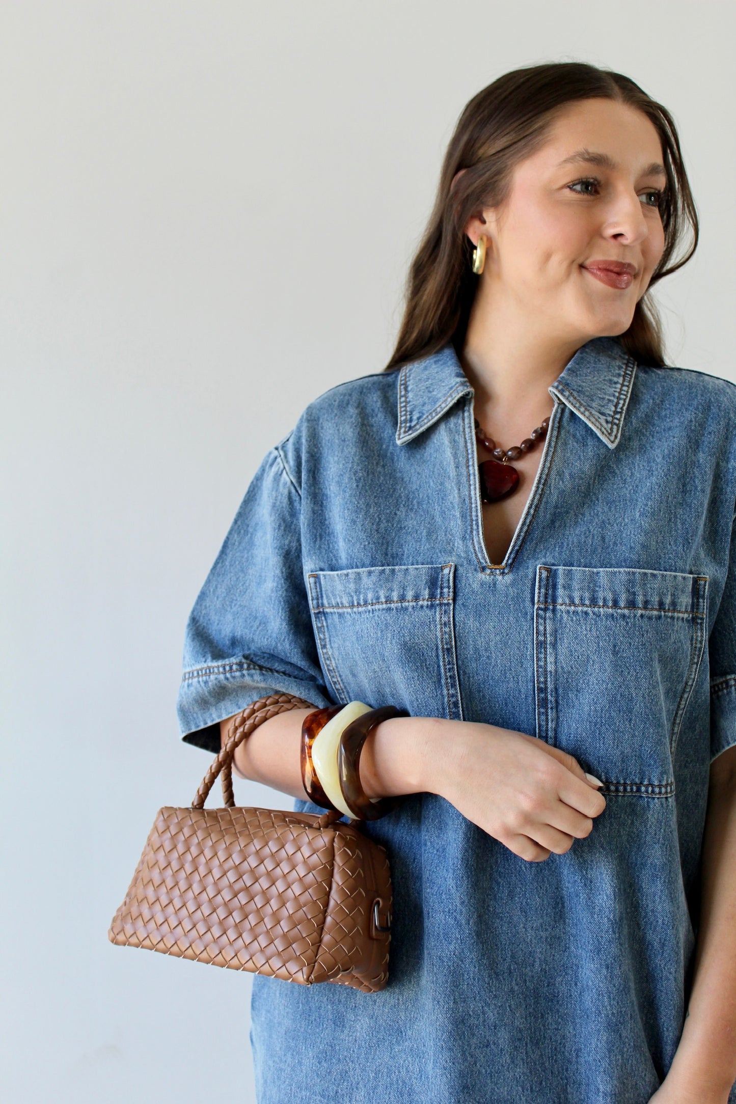 Vanessa V-neck Denim Tunic Dress