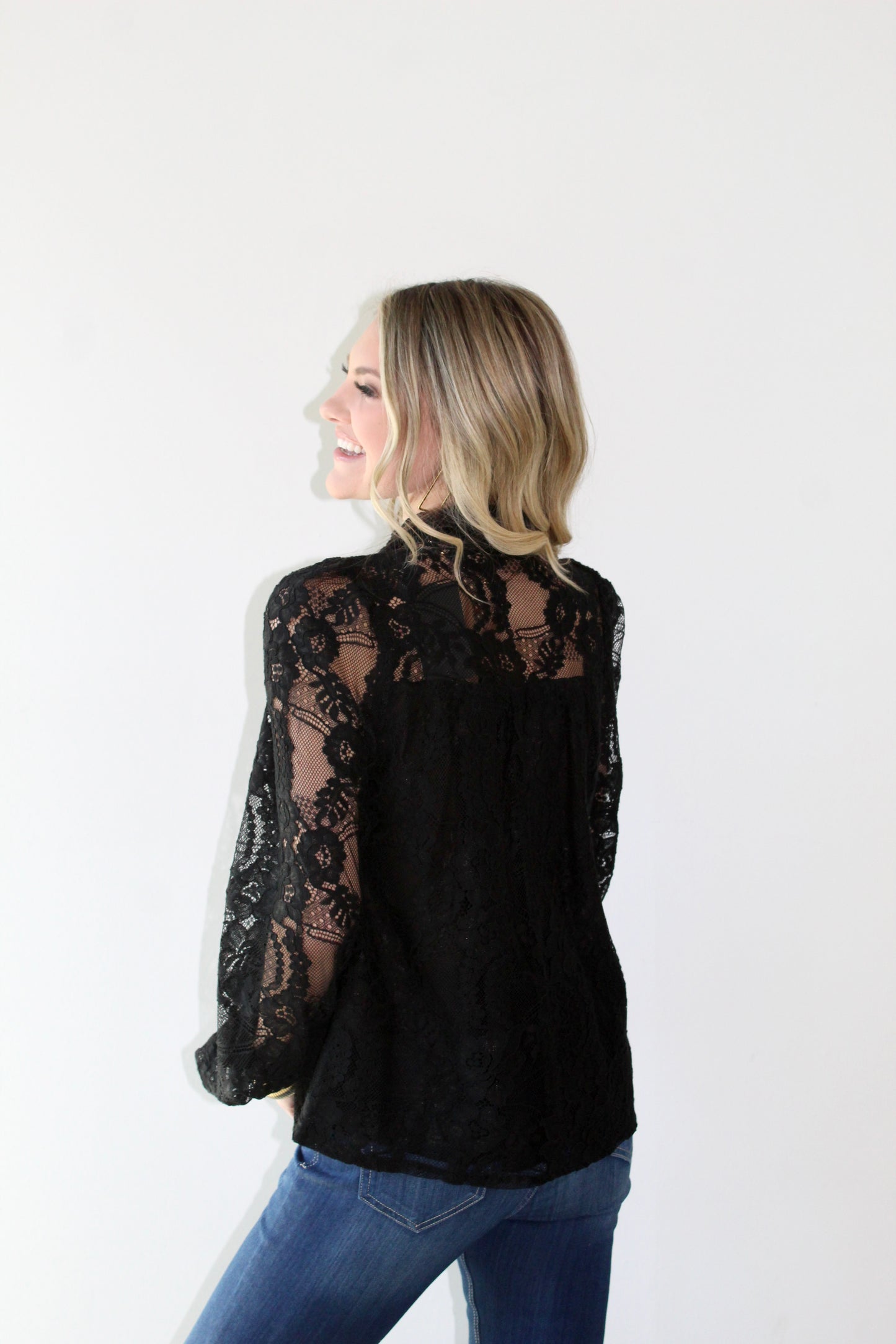 Tie Front Lace Detailed Top