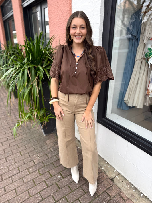 Kennedy Wide Long Pants - Camel