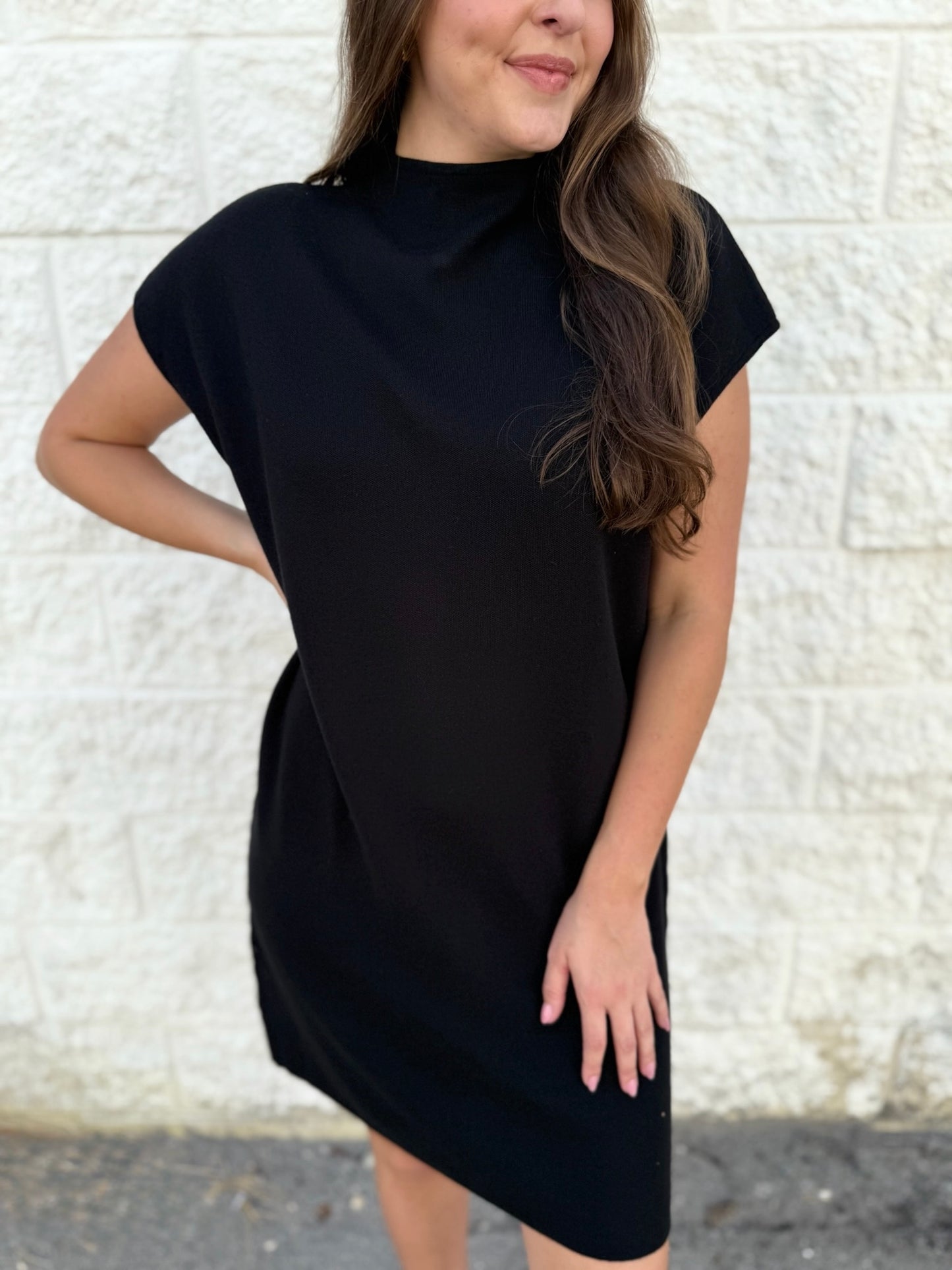 Hazel Zip Mini Dress - Black
