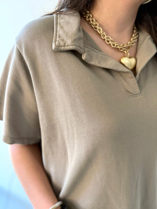 Collared Cotton Mini Dress