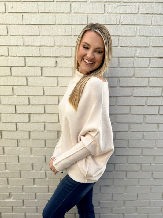 The Classic Asymmetrical Sweater - Ivory