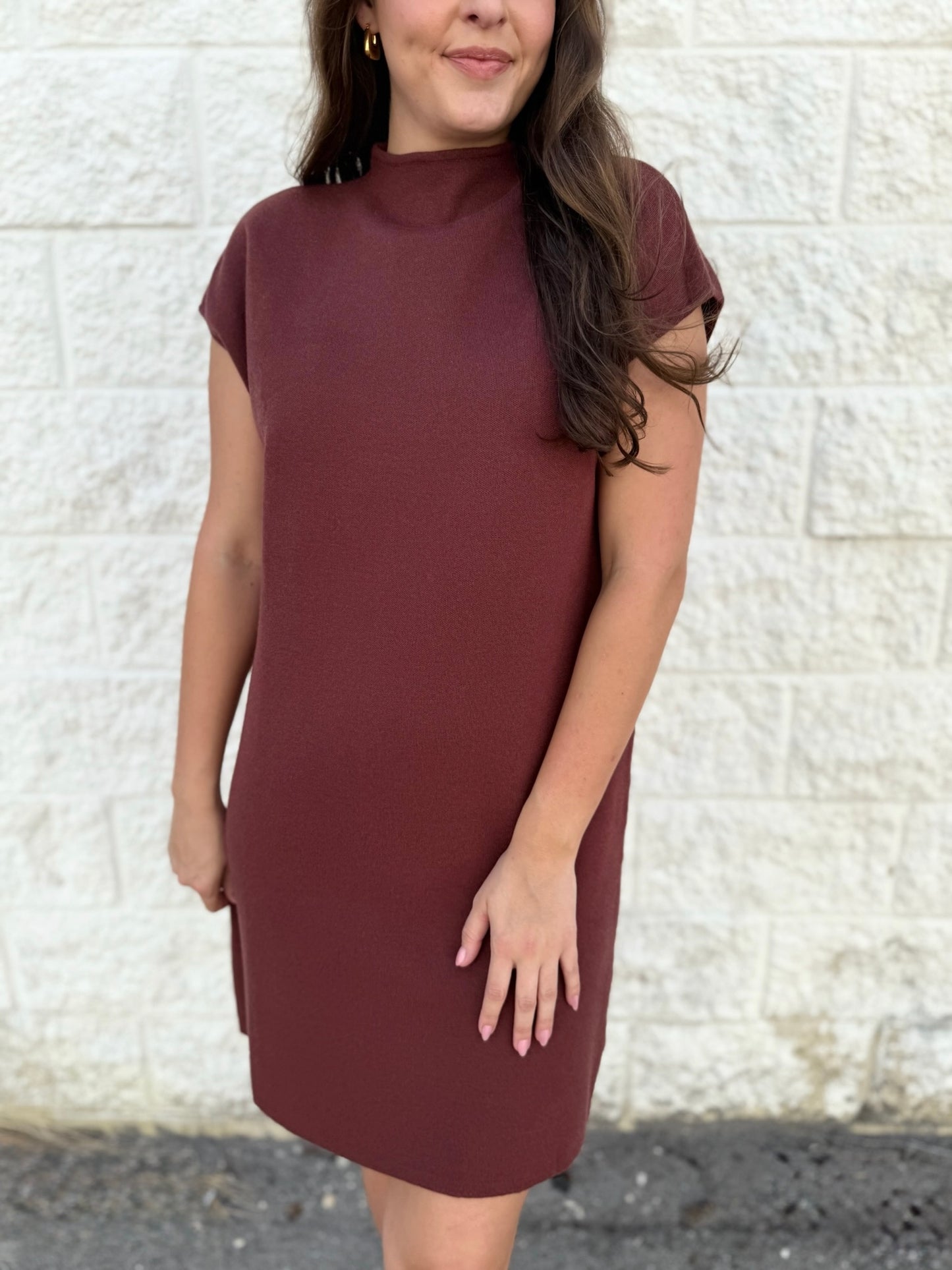 Hazel Zip Mini Dress -Chocolate