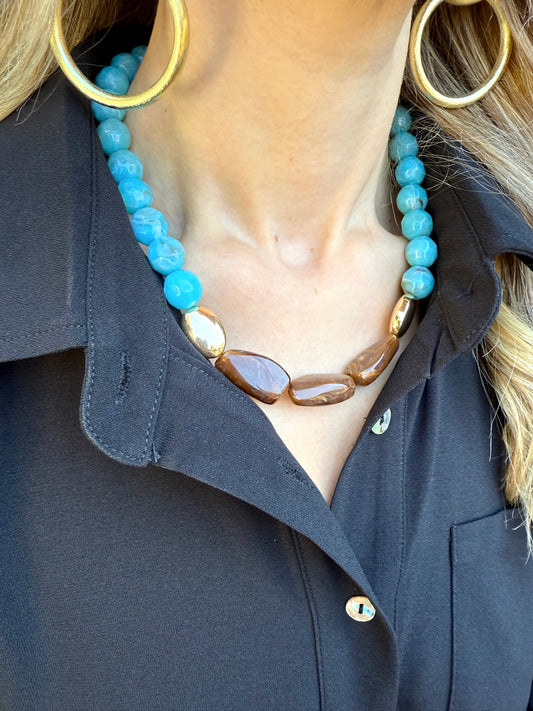 Emery Turquoise Bead Necklace