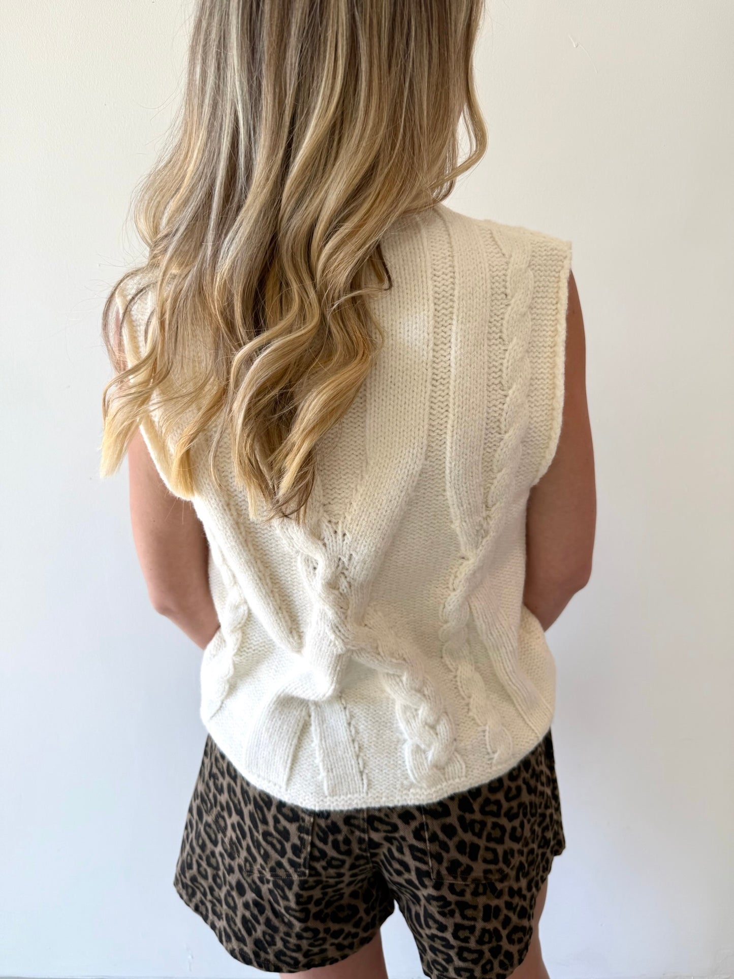 Cable Knit Mock Neck Top