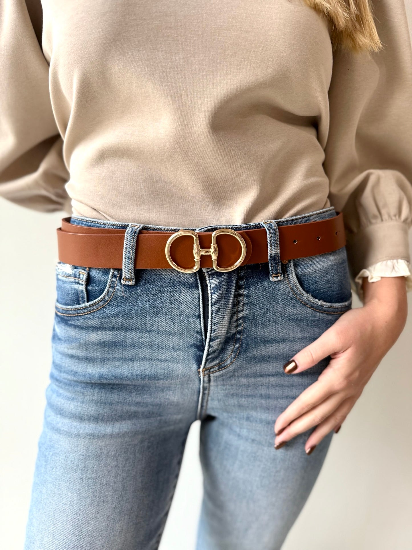 Brown Horsebit Belt