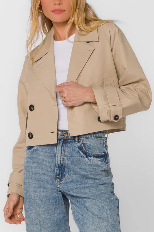 Topanga Beige Crop Mac Jacket