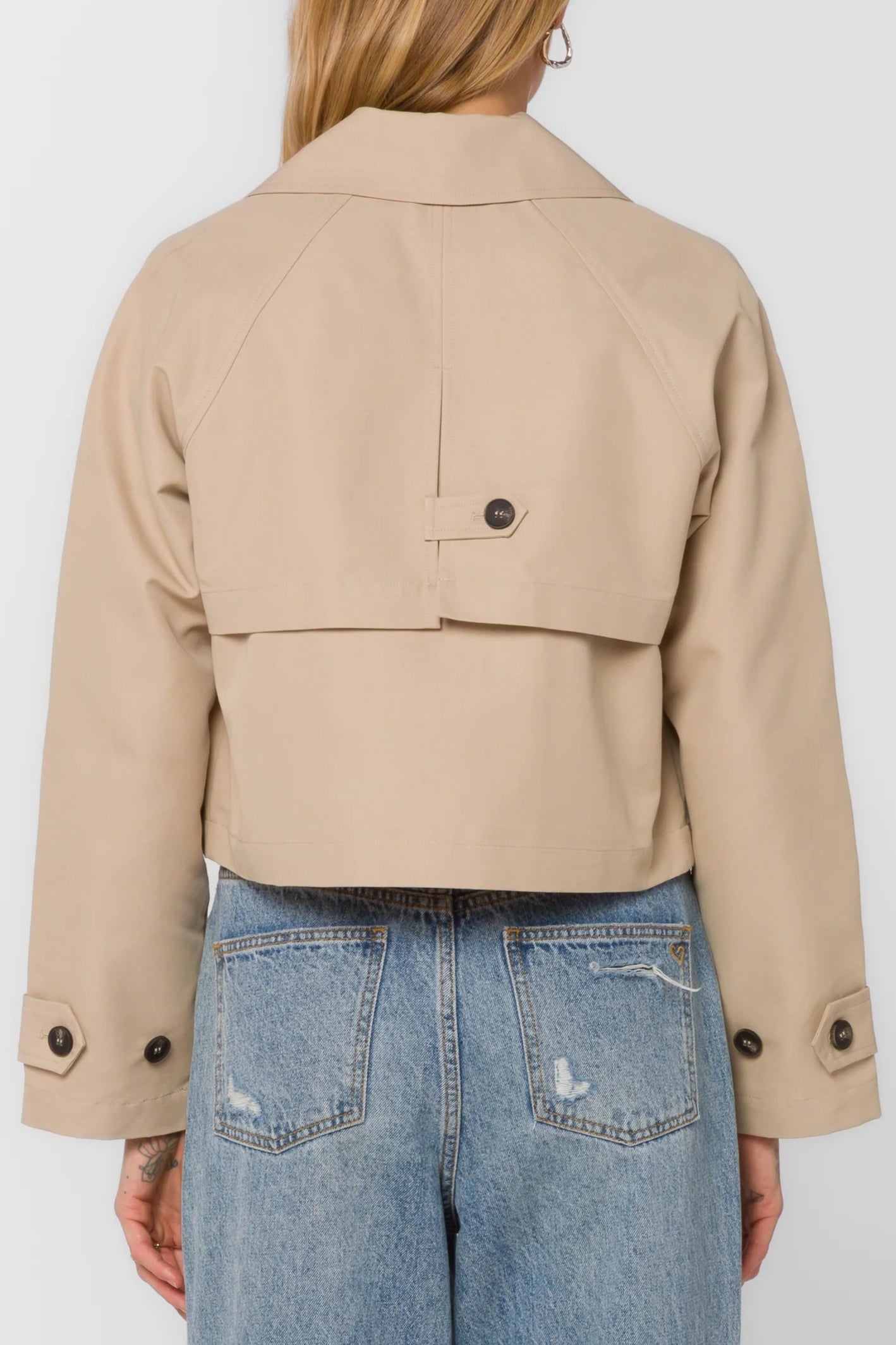 Topanga Beige Crop Mac Jacket