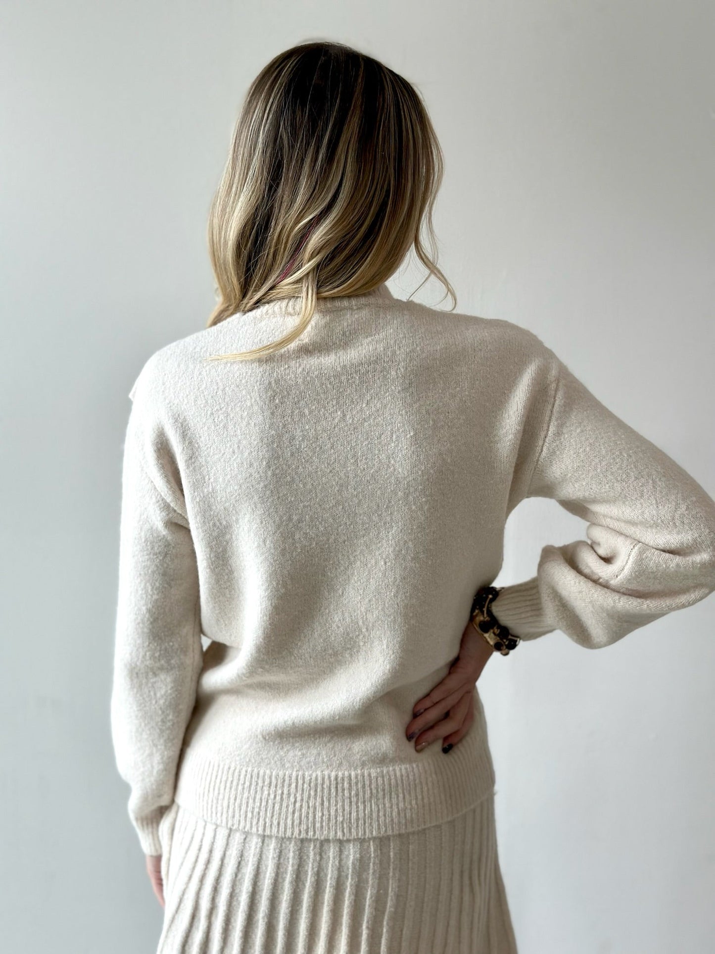 Beau Ivory Knit Sweater & Skirt Set - Private Gallery Boutique