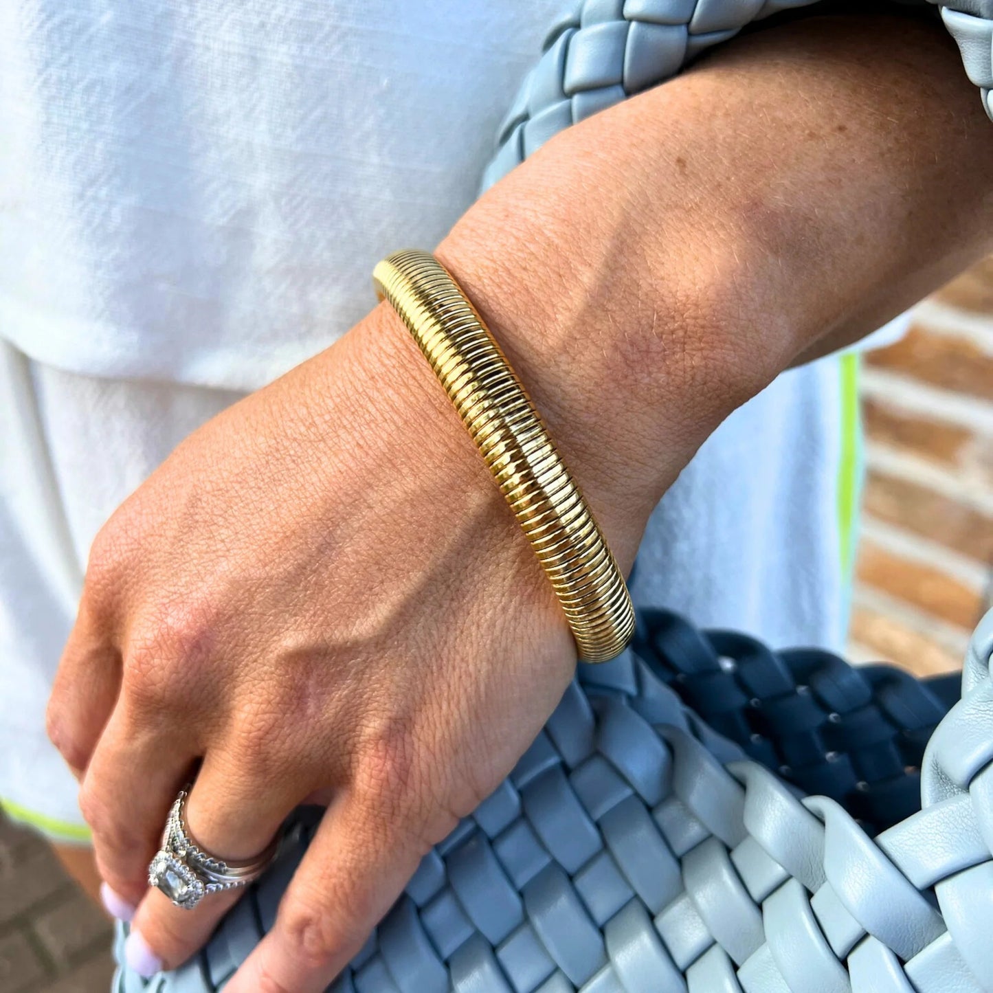 Denise 10mm Gold Coil Bracelet - Private Gallery Boutique