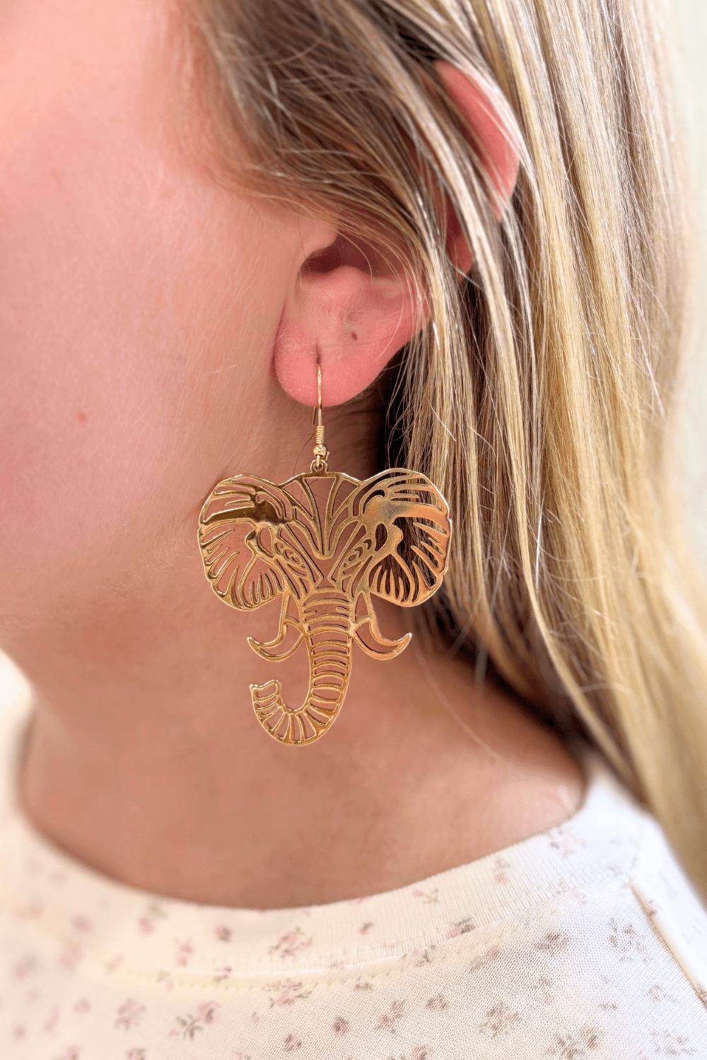 Elephant Face Earrings - Private Gallery Boutique