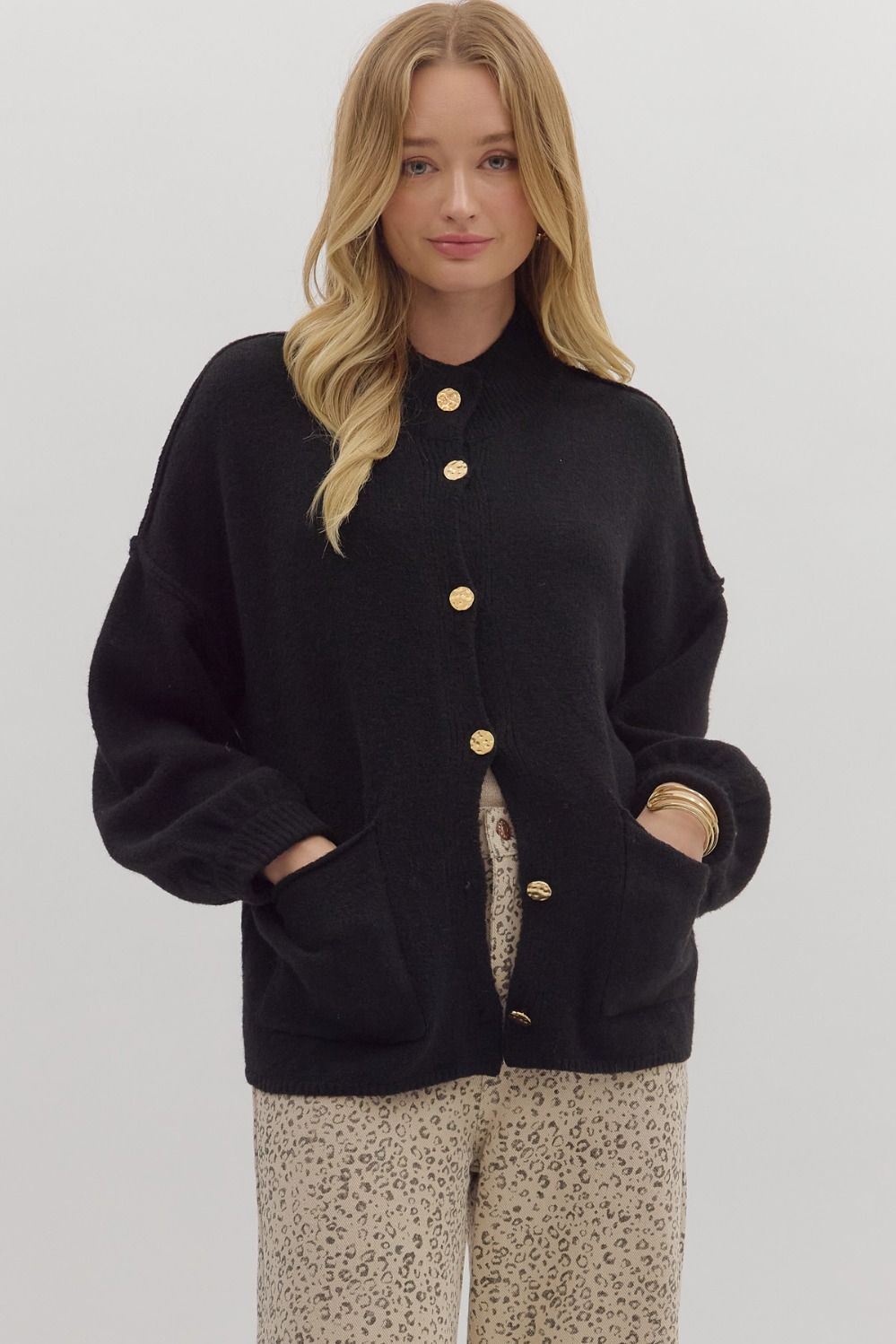 Autum Crop Fur Jacket - Black