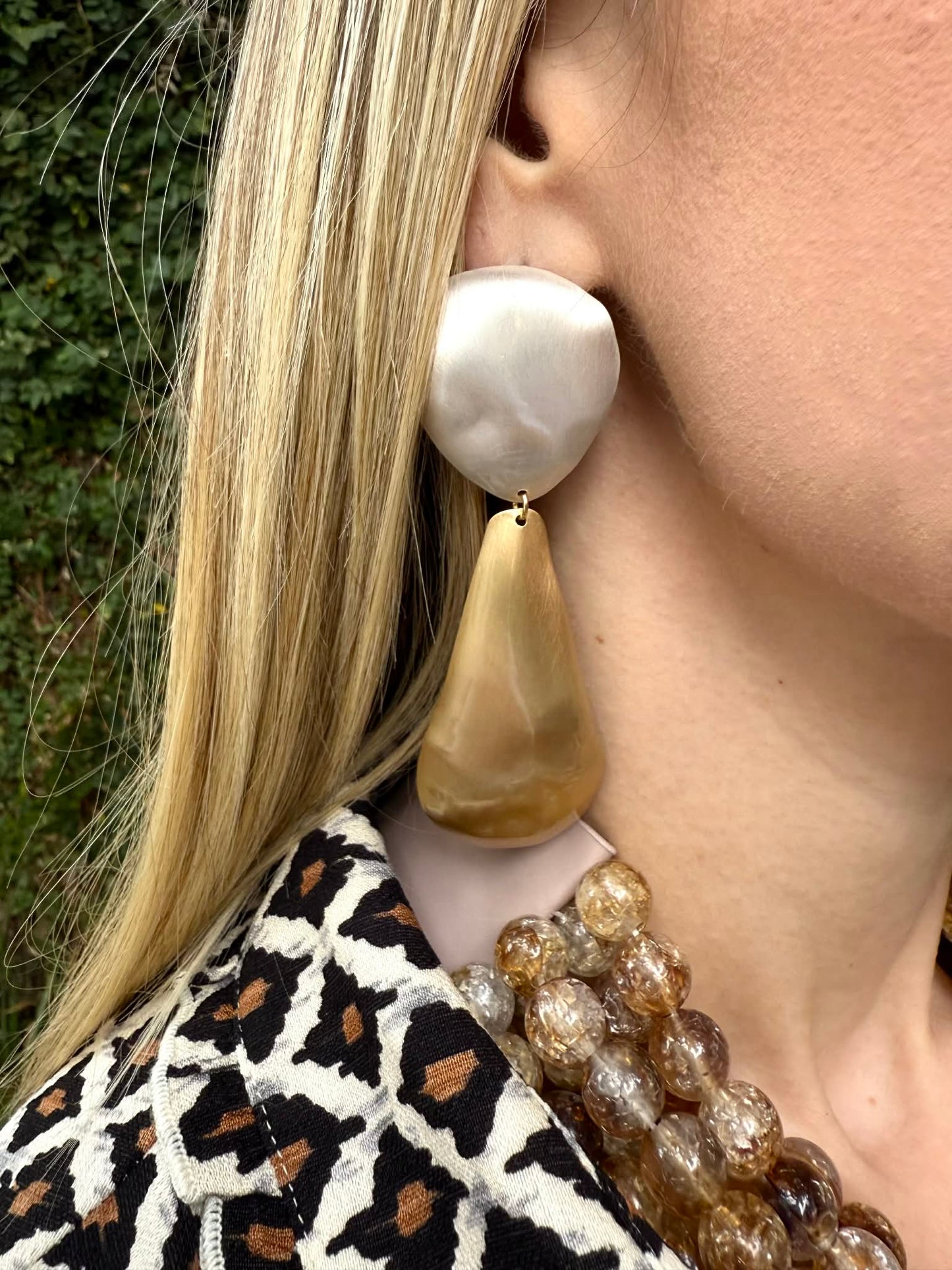 Geometric Two Tone Earrings