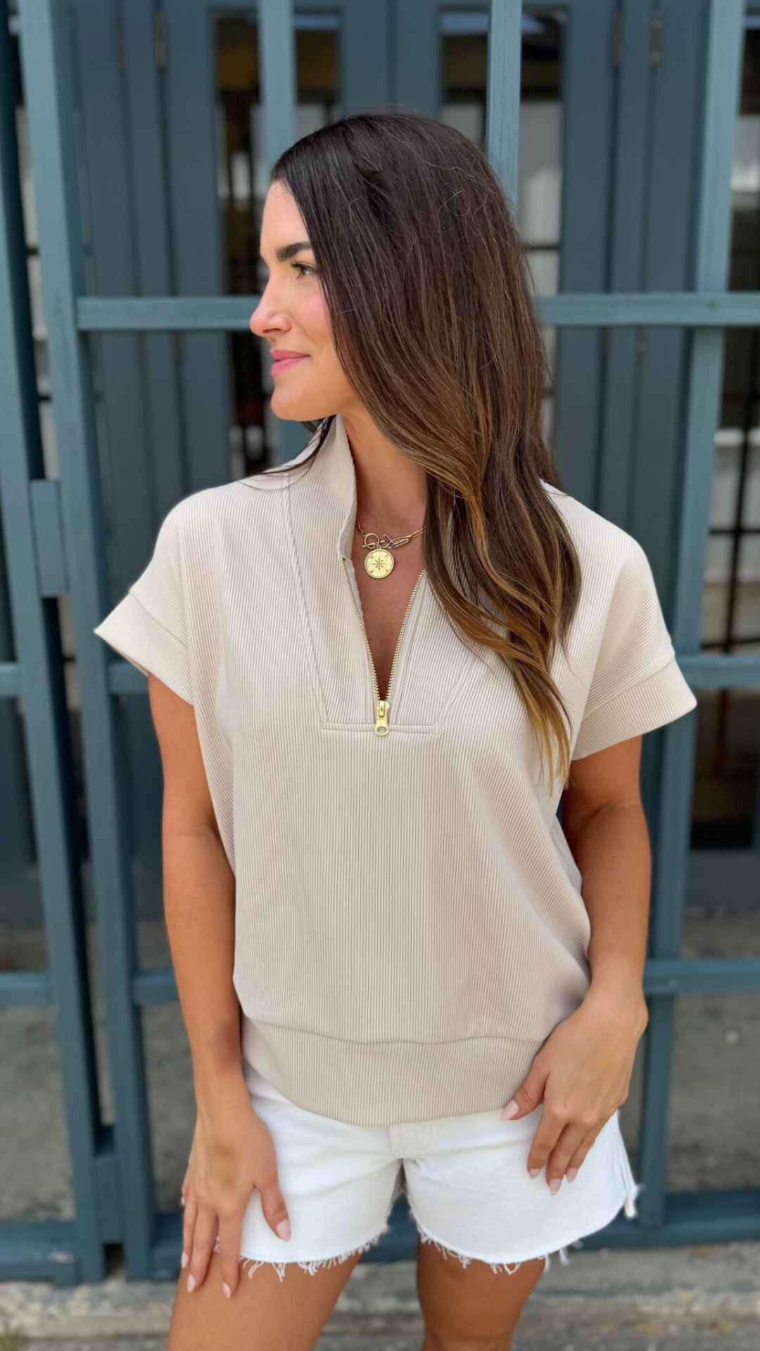 Summit Ribbed Top - Oatmeal