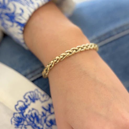 Gold 6mm Wheat Chain Bracelet - Private Gallery Boutique