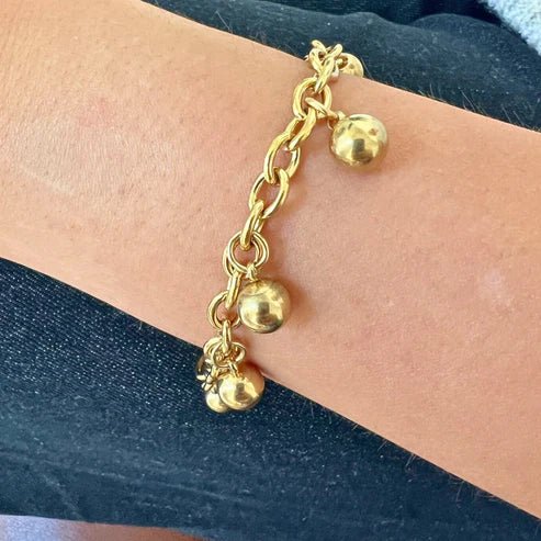 Gold Chain Bracelet with Gold Balls - Private Gallery Boutique