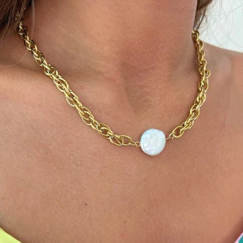 Gold Coin Pearl Necklace - Private Gallery Boutique