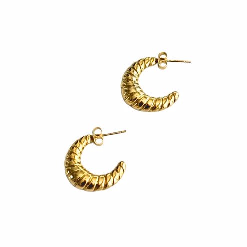 Gold Croissant C - Hoop - Private Gallery Boutique