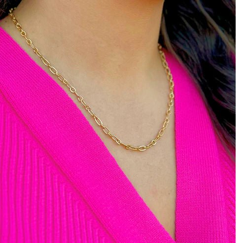 Gold Textured Link Necklace - Private Gallery Boutique