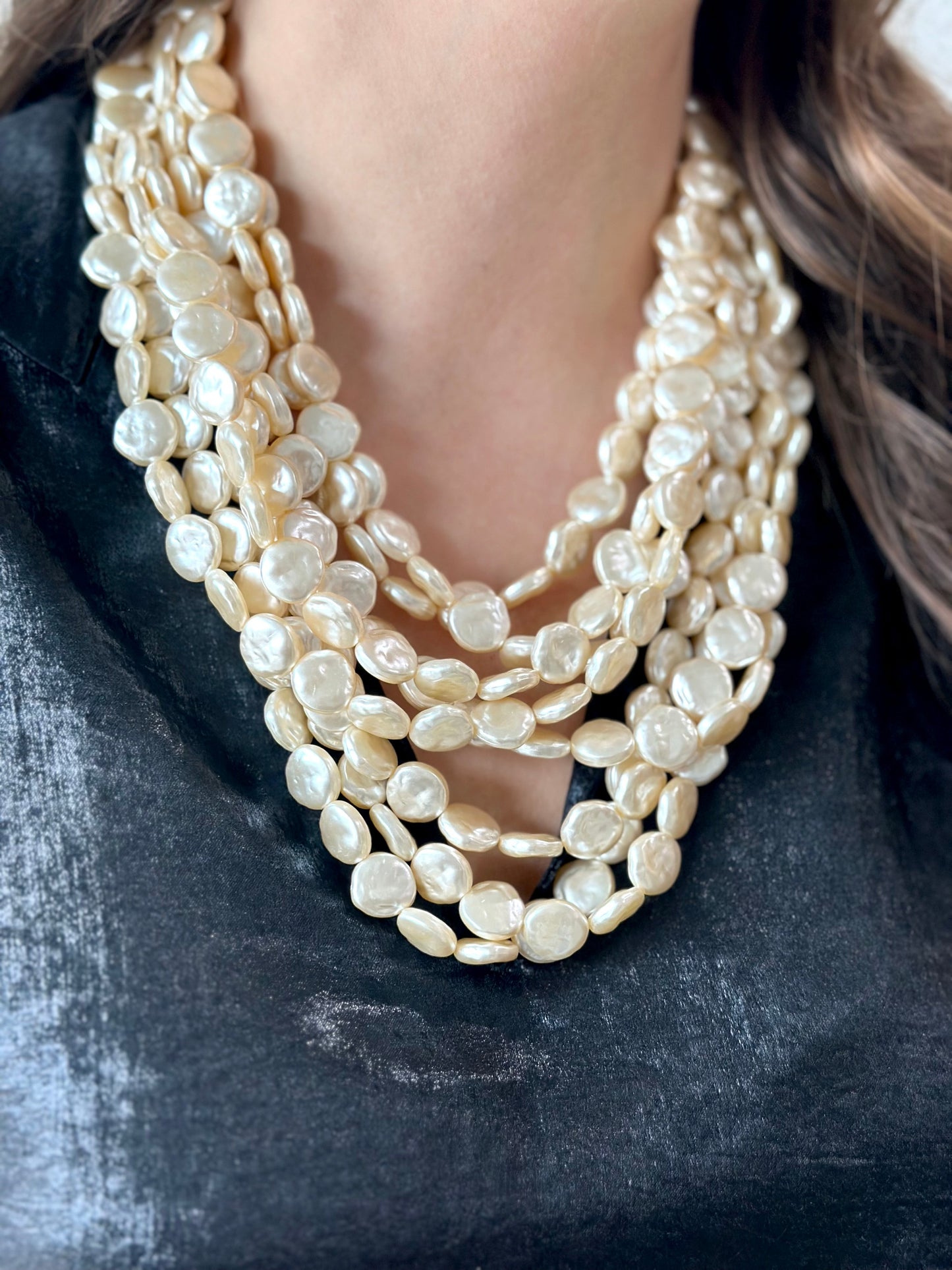 Layered Beaded Pearl Necklace - Private Gallery Boutique