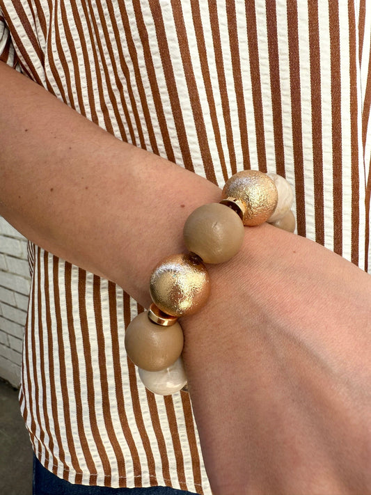 Rose Tone Bead Bracelet - Private Gallery Boutique