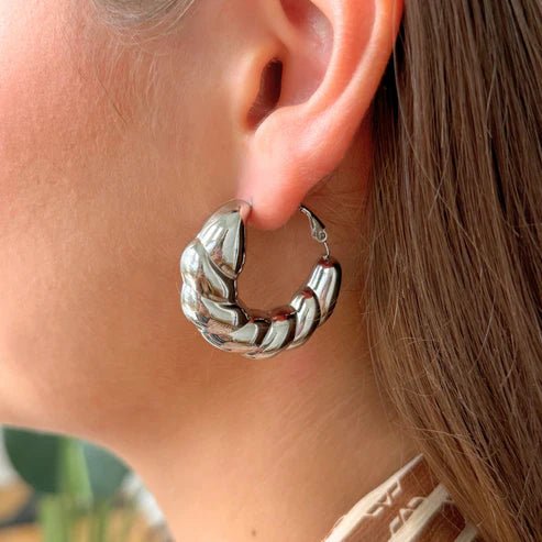 Silver Cornucopia Hoop - 1.5" - Private Gallery Boutique