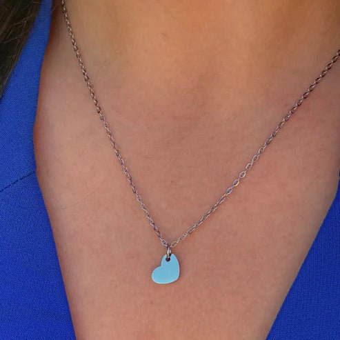 Silver Necklace with Single Heart Charm - Private Gallery Boutique