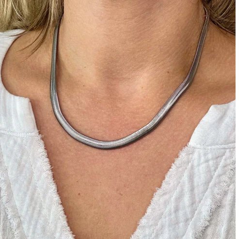 Silver Snake Chain Necklace - Private Gallery Boutique