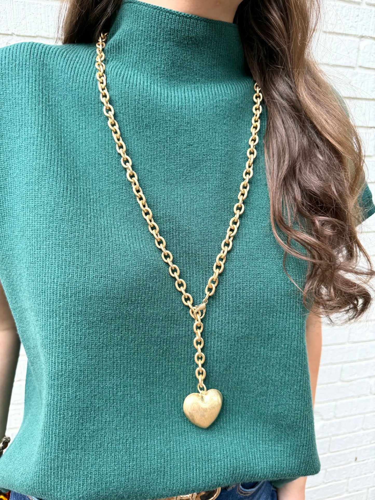 Vintage Puffy Heart Necklace - Private Gallery Boutique