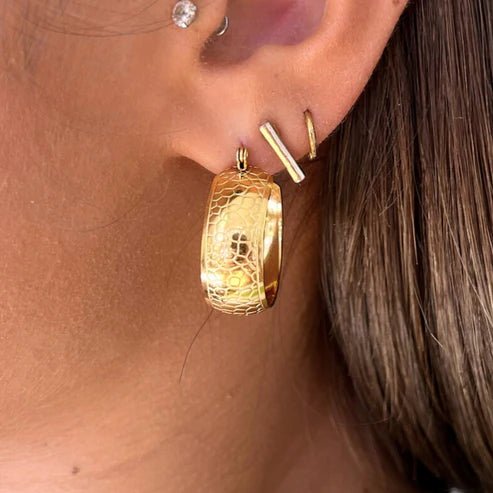 Wide Snakeskin Hoop - Private Gallery Boutique