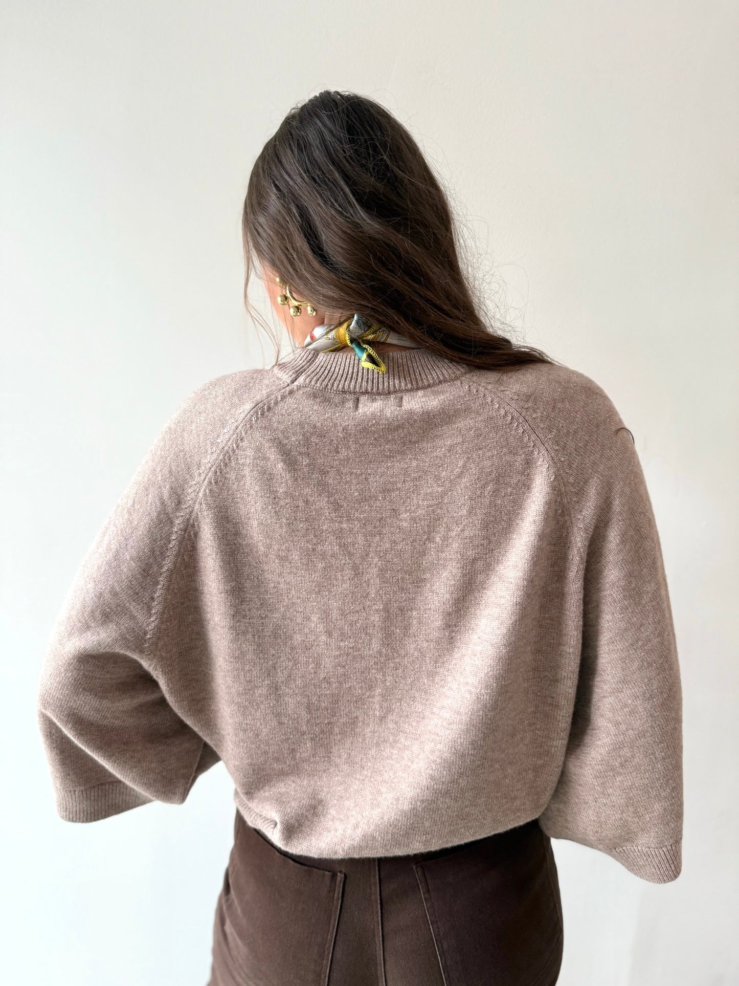 Raglan Wide Sleeve Sweater - Mocha