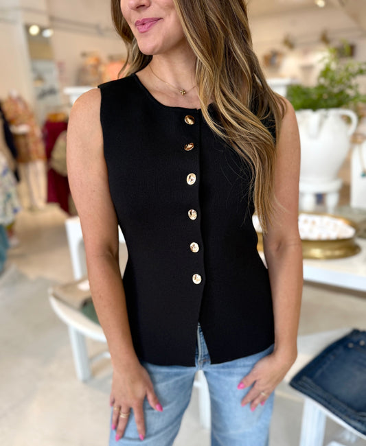 Peplum Knit Top - Black