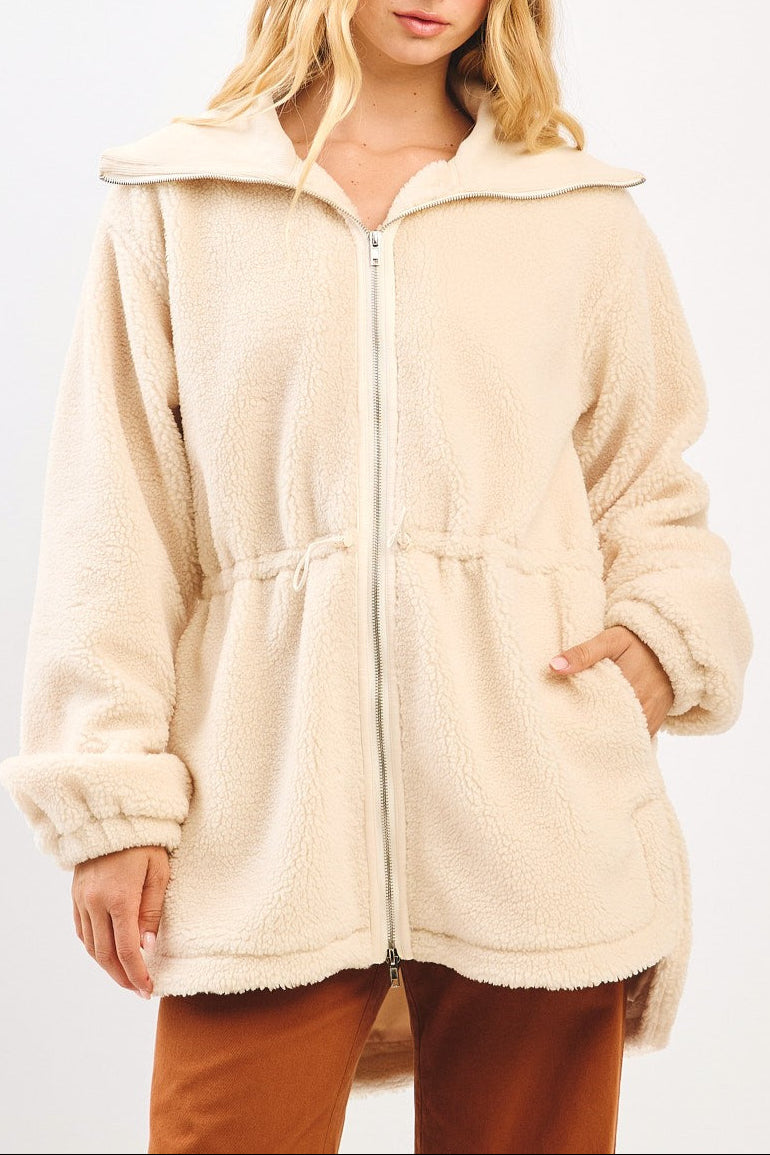 Sherpa Fleece Cinched Waist jacket