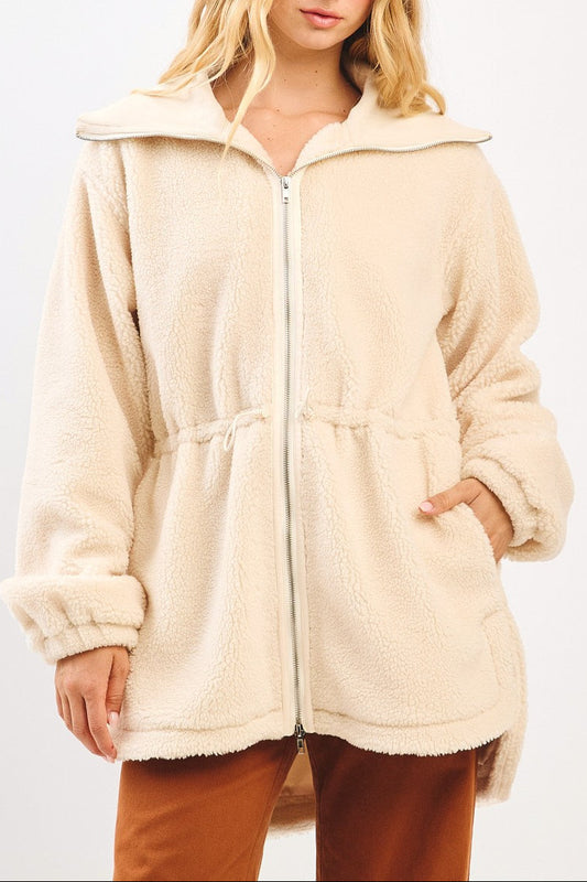 Sherpa Fleece Cinched Waist jacket