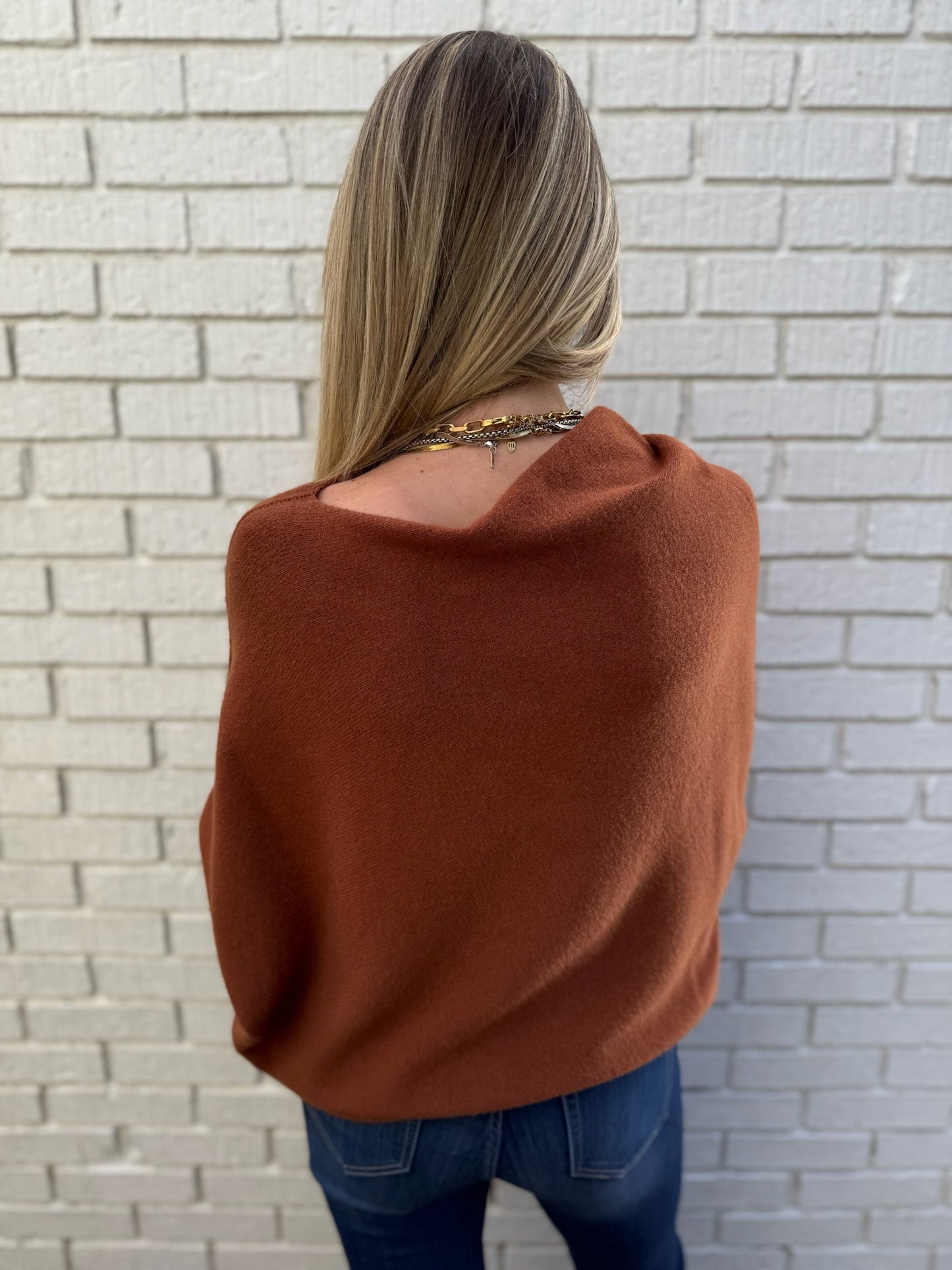 Asymmetrical Sweater -Tobacco
