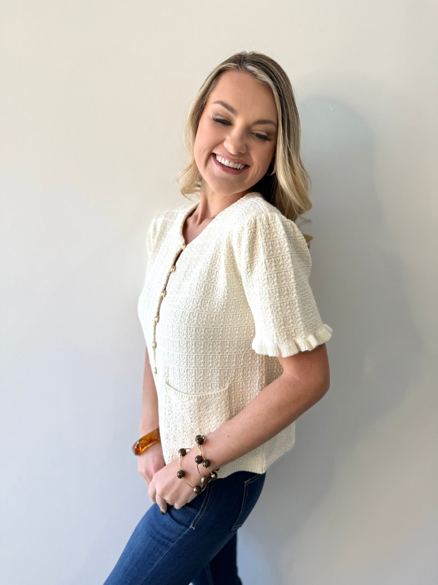 Remi Ruffled Sweater Top