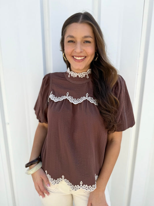 Beverley embroidered top