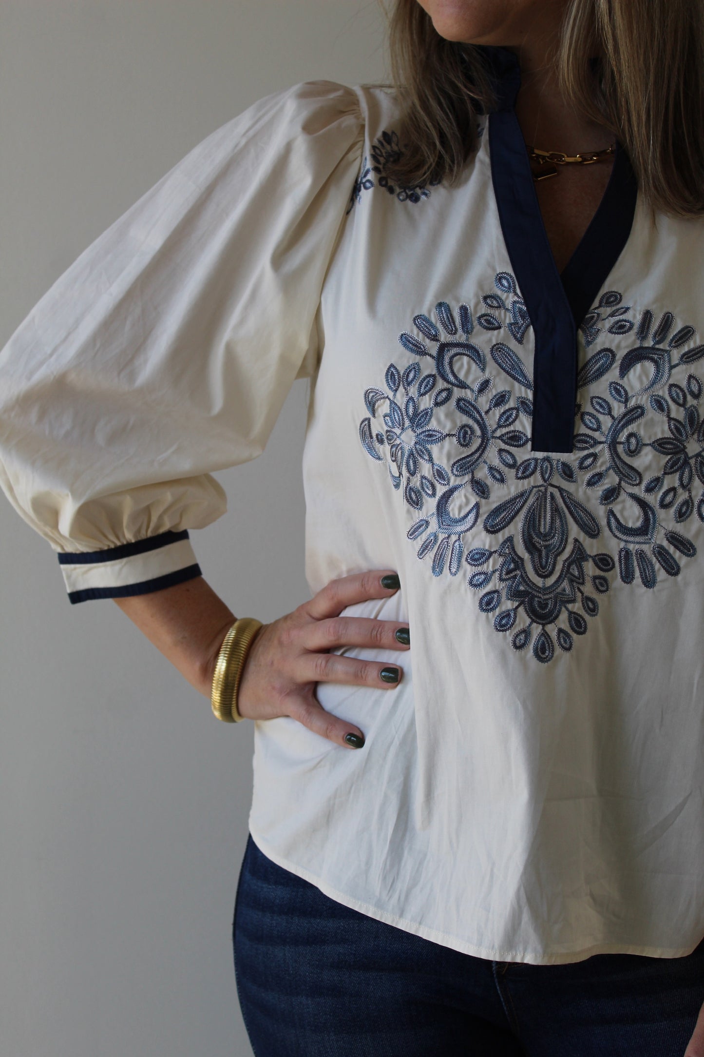 Kayla Contrast Floral Top