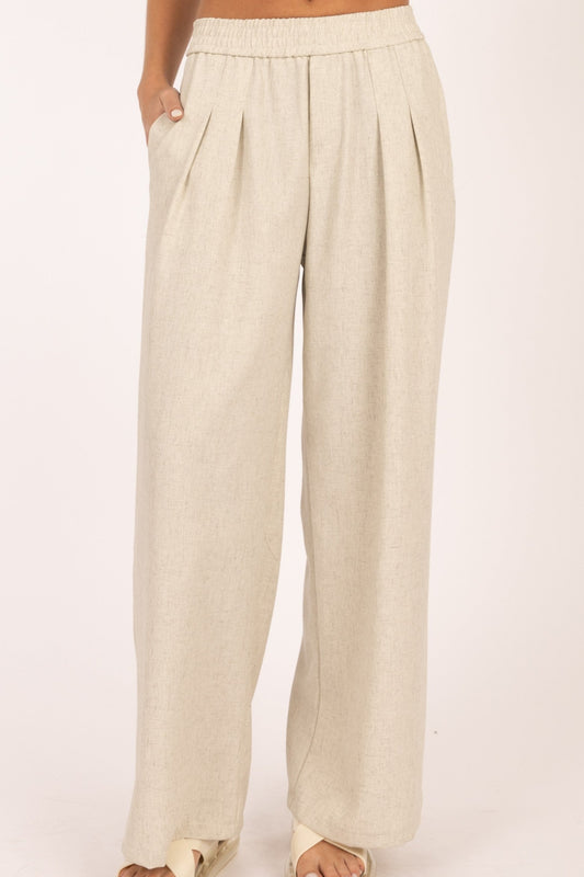 Pleated Wide Leg Pants