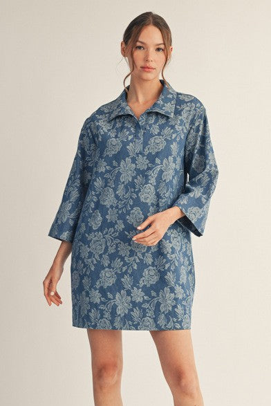 Rainey Floral Denim Dress
